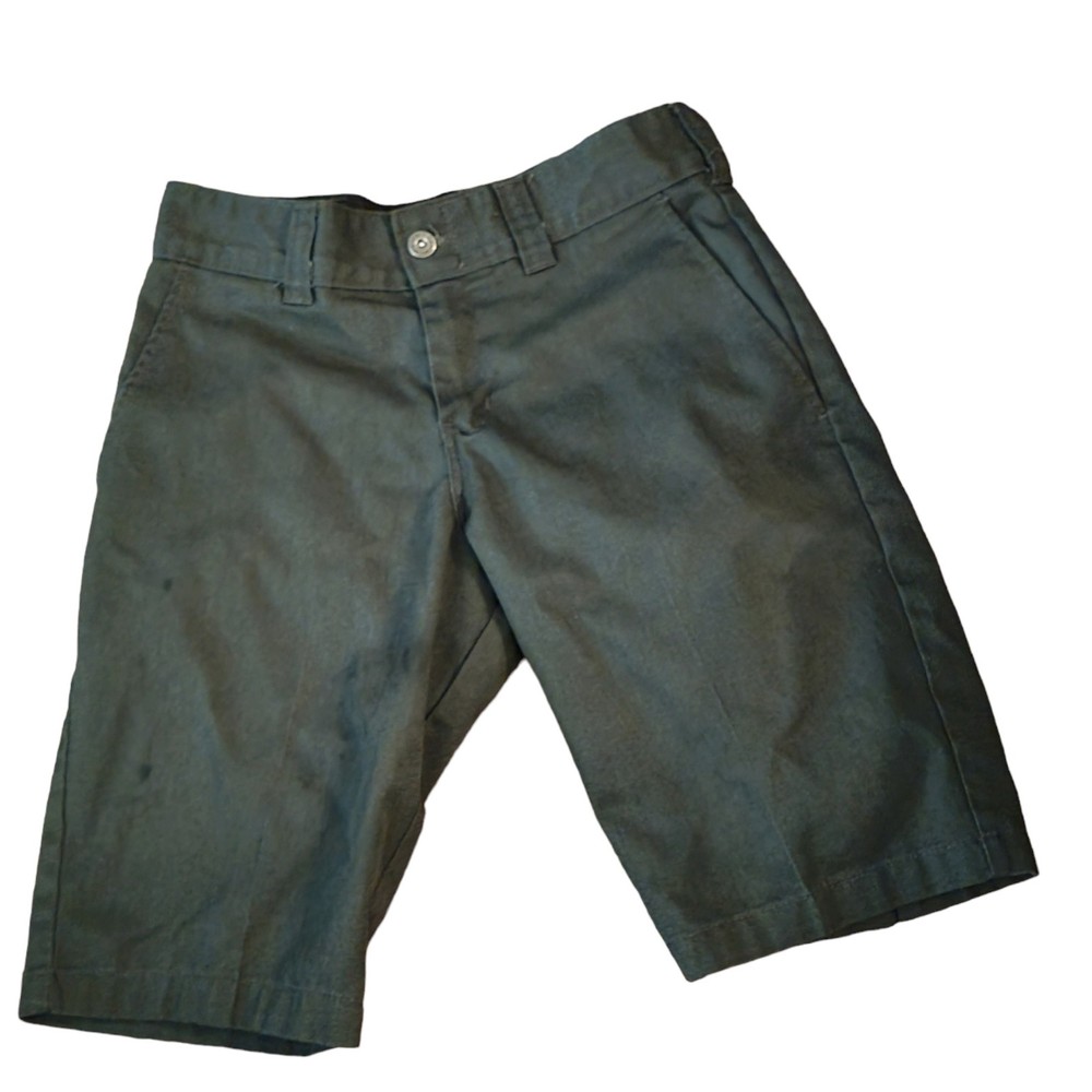 Dickies Unisex Green Slim Fit Dark Wash Flat Front Chino Shorts Size 28